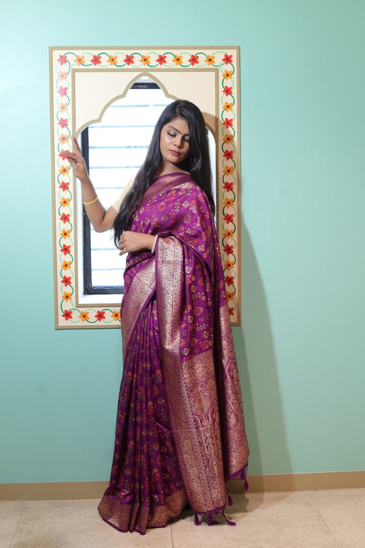 Regal Purple Banarasi Saree