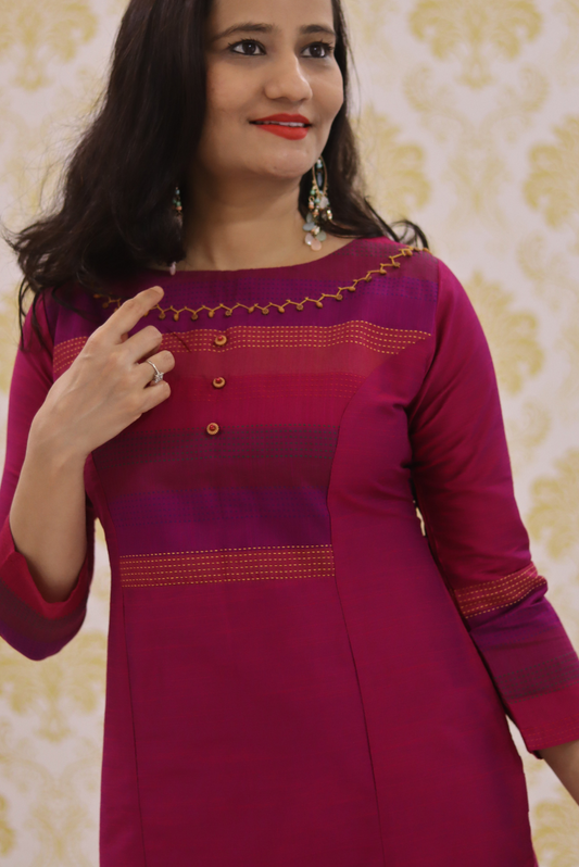 A-Line Cotton Kurti  Sunset on the Horizon (KURTI)