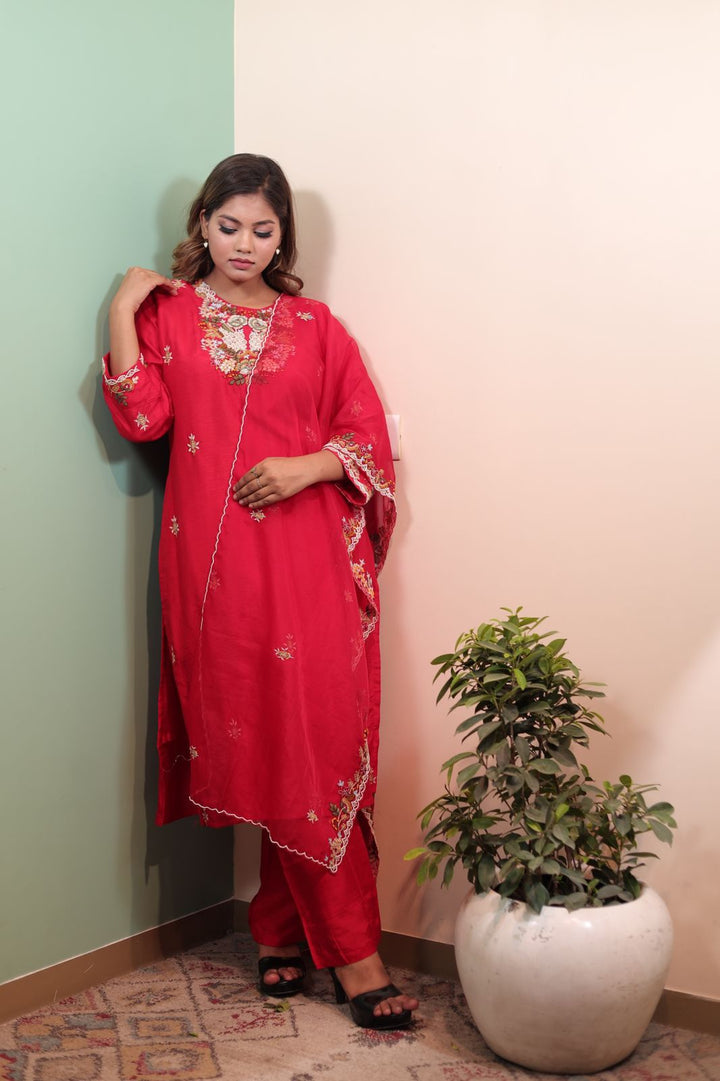 Elegant Multi-Color Cotton Kurti with Pant and Dupatta