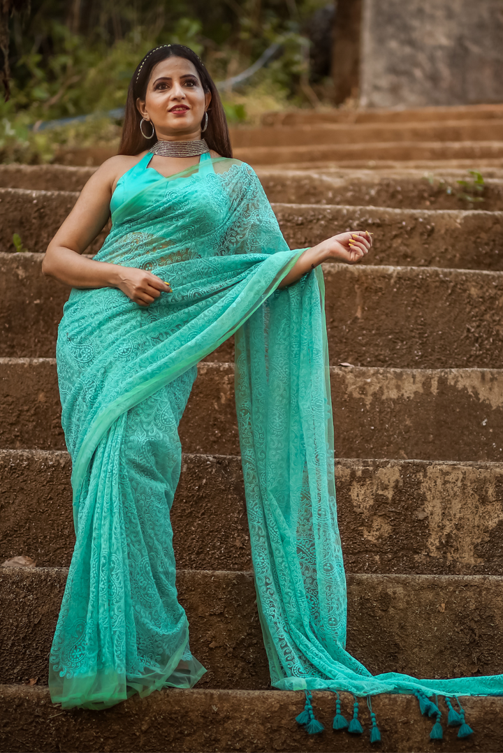 Fully Embroidered Net Saree  The Fish-like Sea Princess (SAREE)