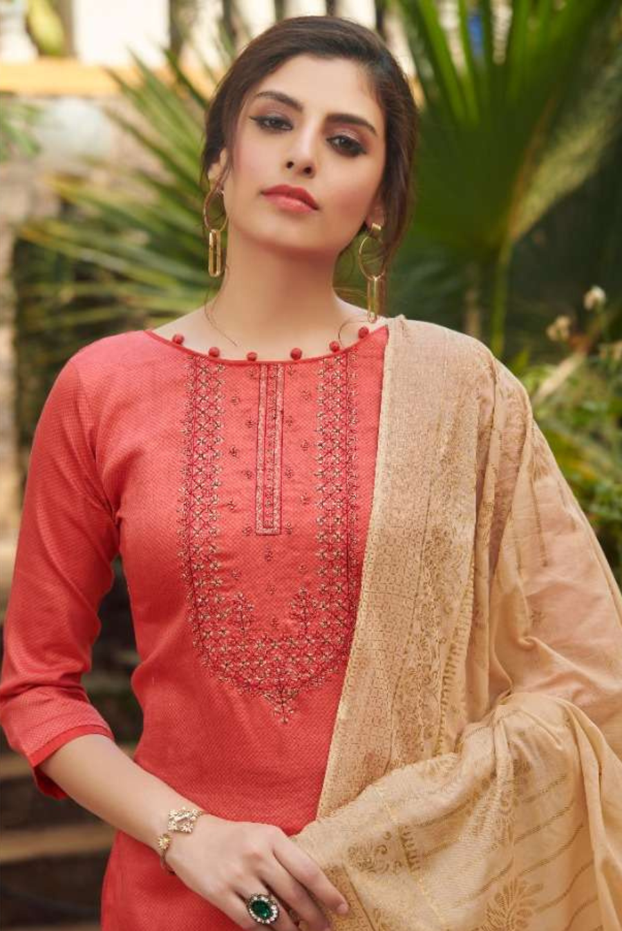 Kashmiri Embroidery Salwar Kurti Set  Toubaa (Unstitched Suit)