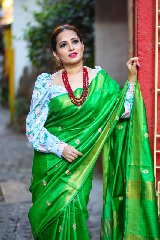 Embroidered Muga Silk Saree  Saat Phere (SAREE)