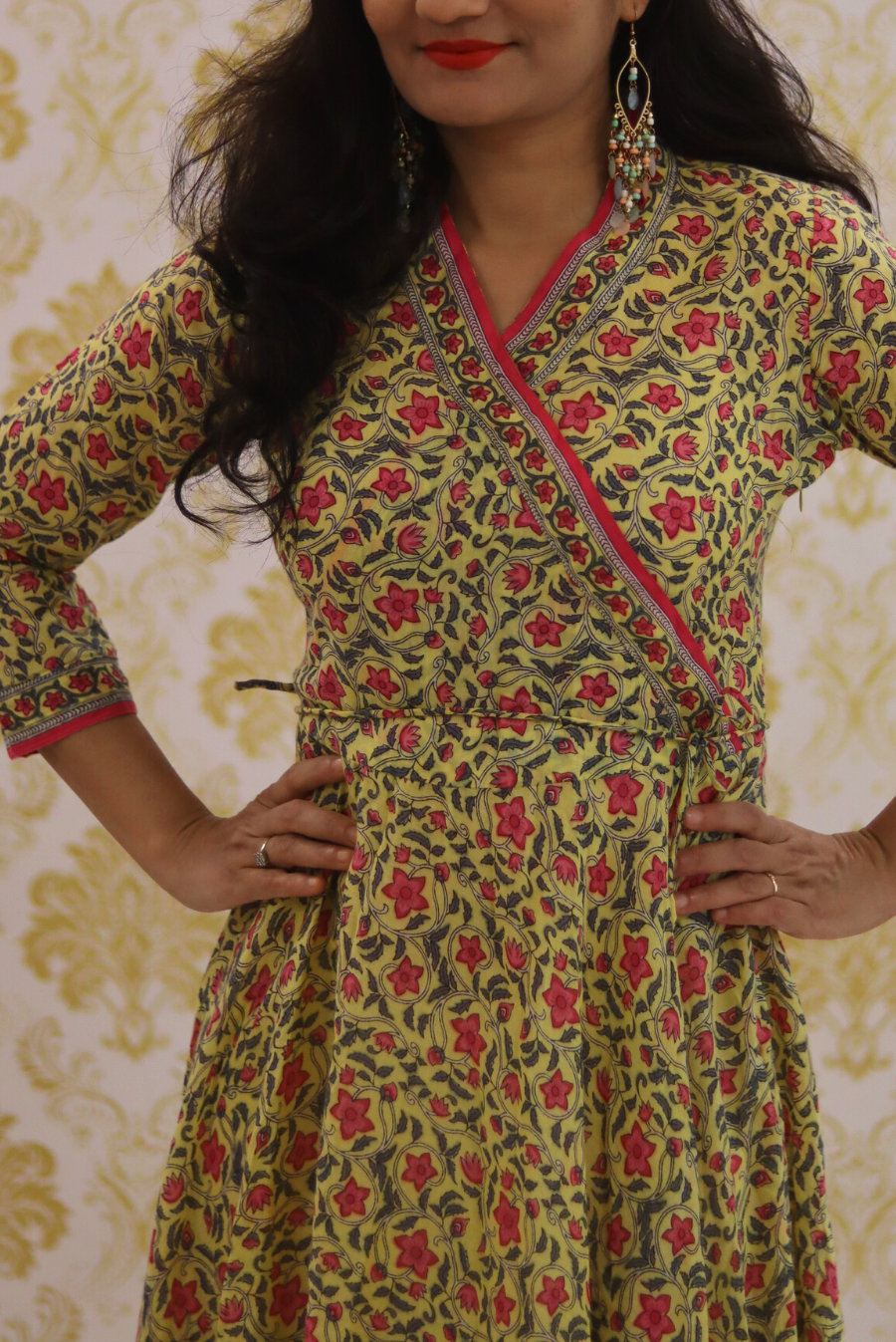 Lightweight Mulmul Anarkali Kurti  Shehzaadi - Yellow (KURTI)