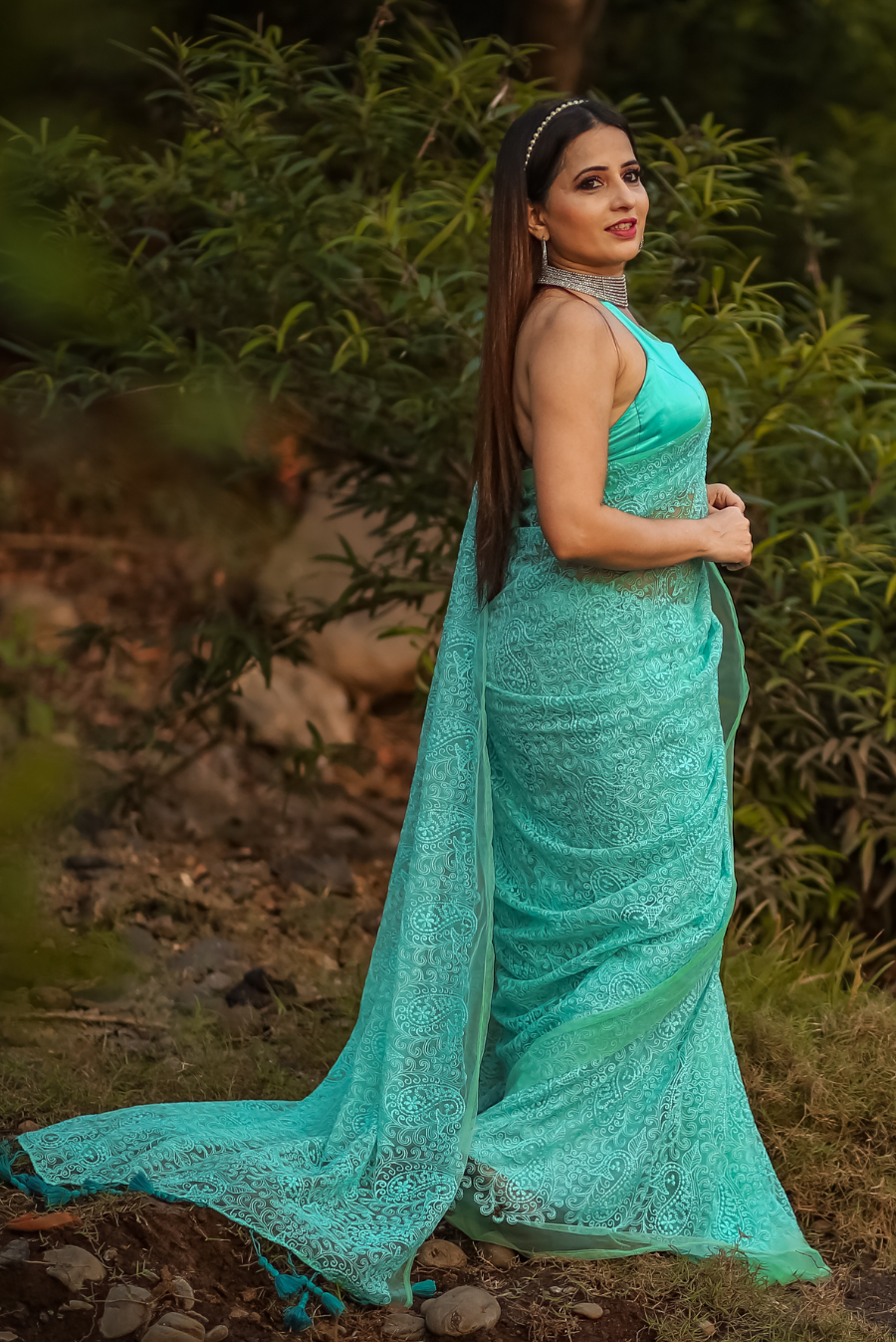 Fully Embroidered Net Saree  The Fish-like Sea Princess (SAREE)