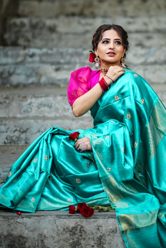 Embroidered Muga Silk Saree  Aashirvaad (SAREE)