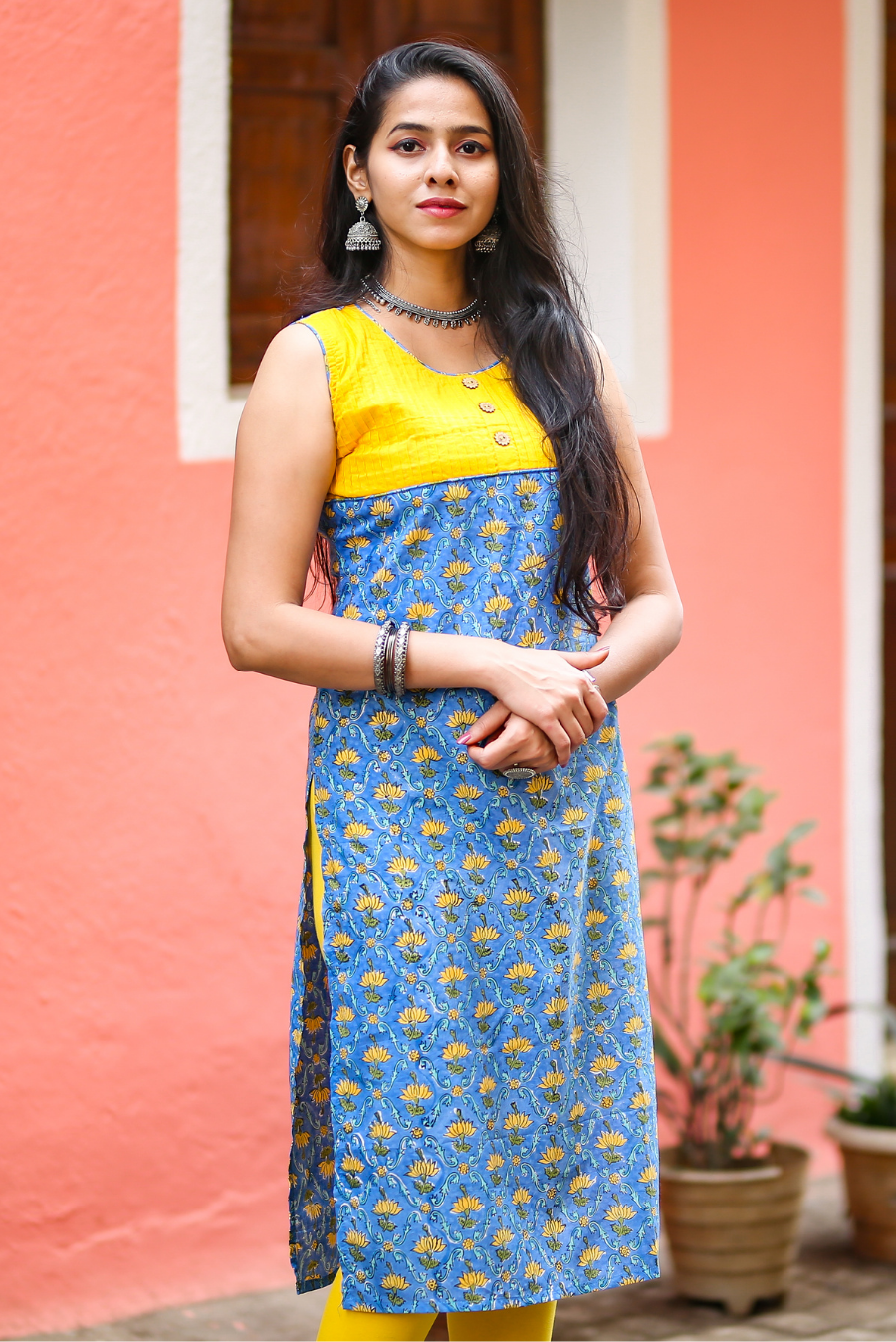 Block Printed Cotton Kurti  Happiness (KURTI)