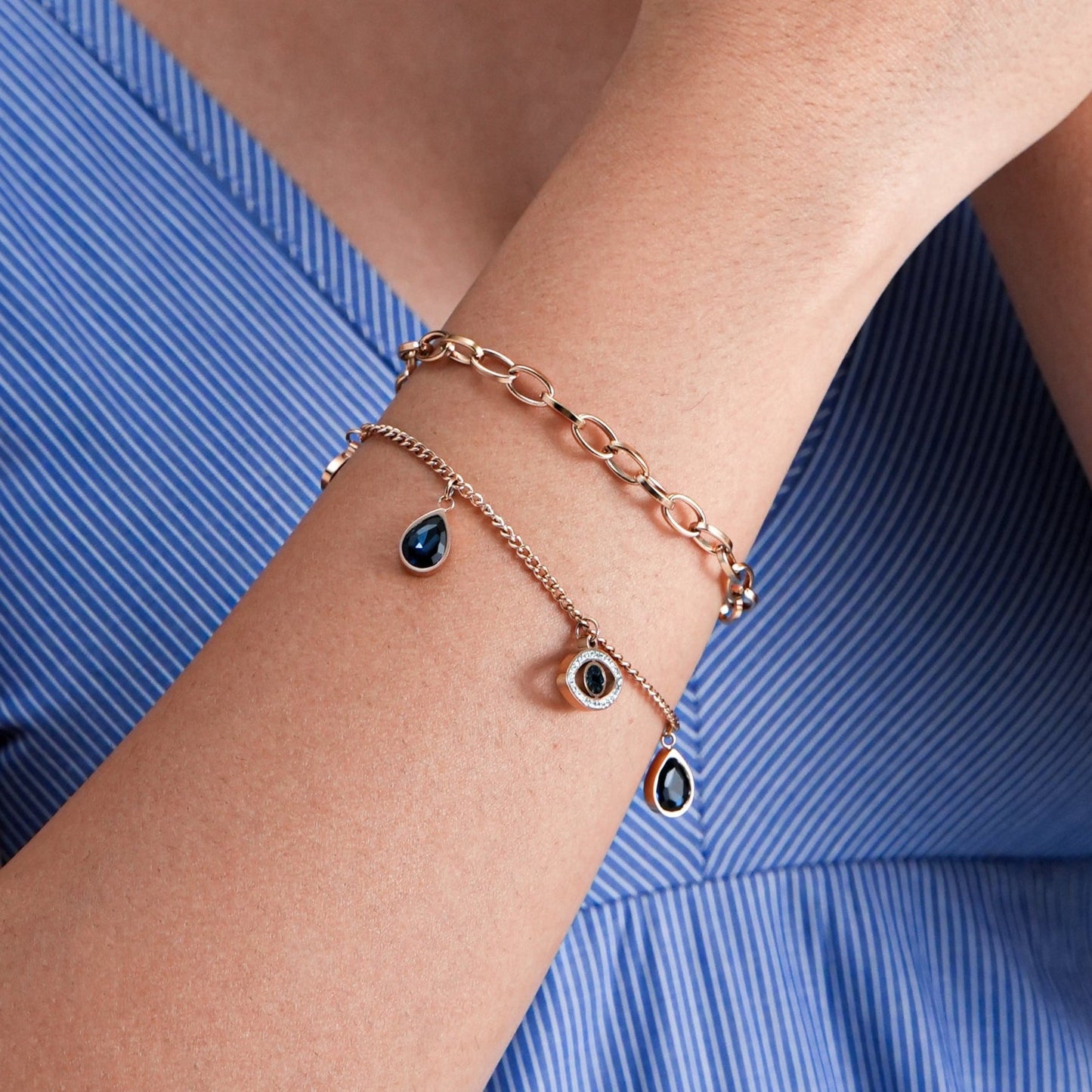 Gracie Evil Eye Rosegold Plated Bracelet
