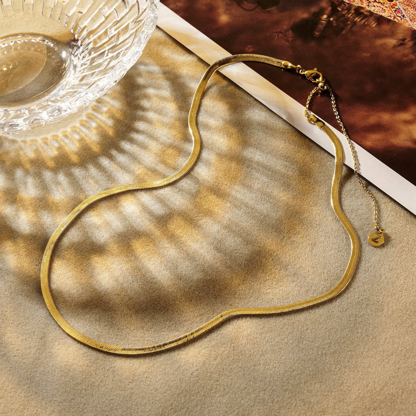 Real Gold-Plated T-Bar Necklace