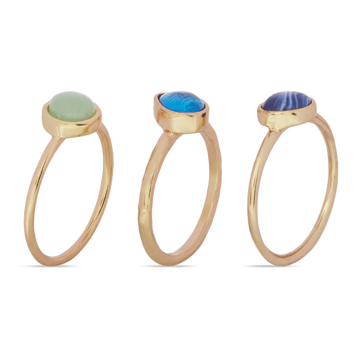 London Women's Gem Stone Rings Set Of Three-Small