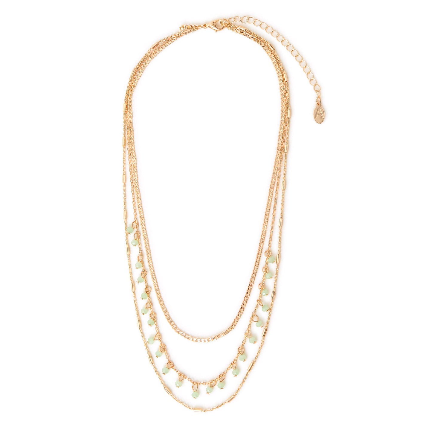 London Women's Gold Bead And Chain Layered Necklace