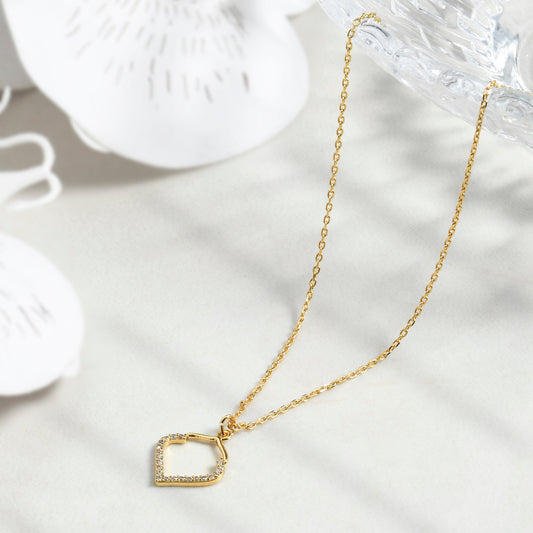 London Women's Z Real Gold-Plated Cubic Zirconia Pendant Set Necklace