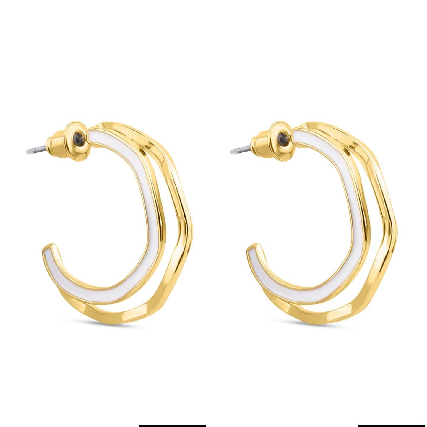 London Women's Wavy Resin Hoop Earrings