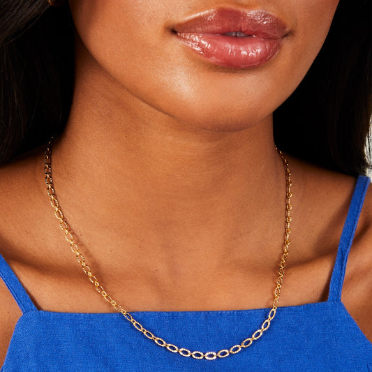 London Women's Z Real Gold Plated Bobble Chain Necklace