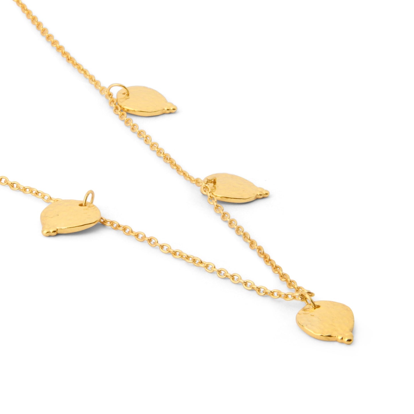 London Women's Z Real Gold Plated Station Bobble Charm Necklace