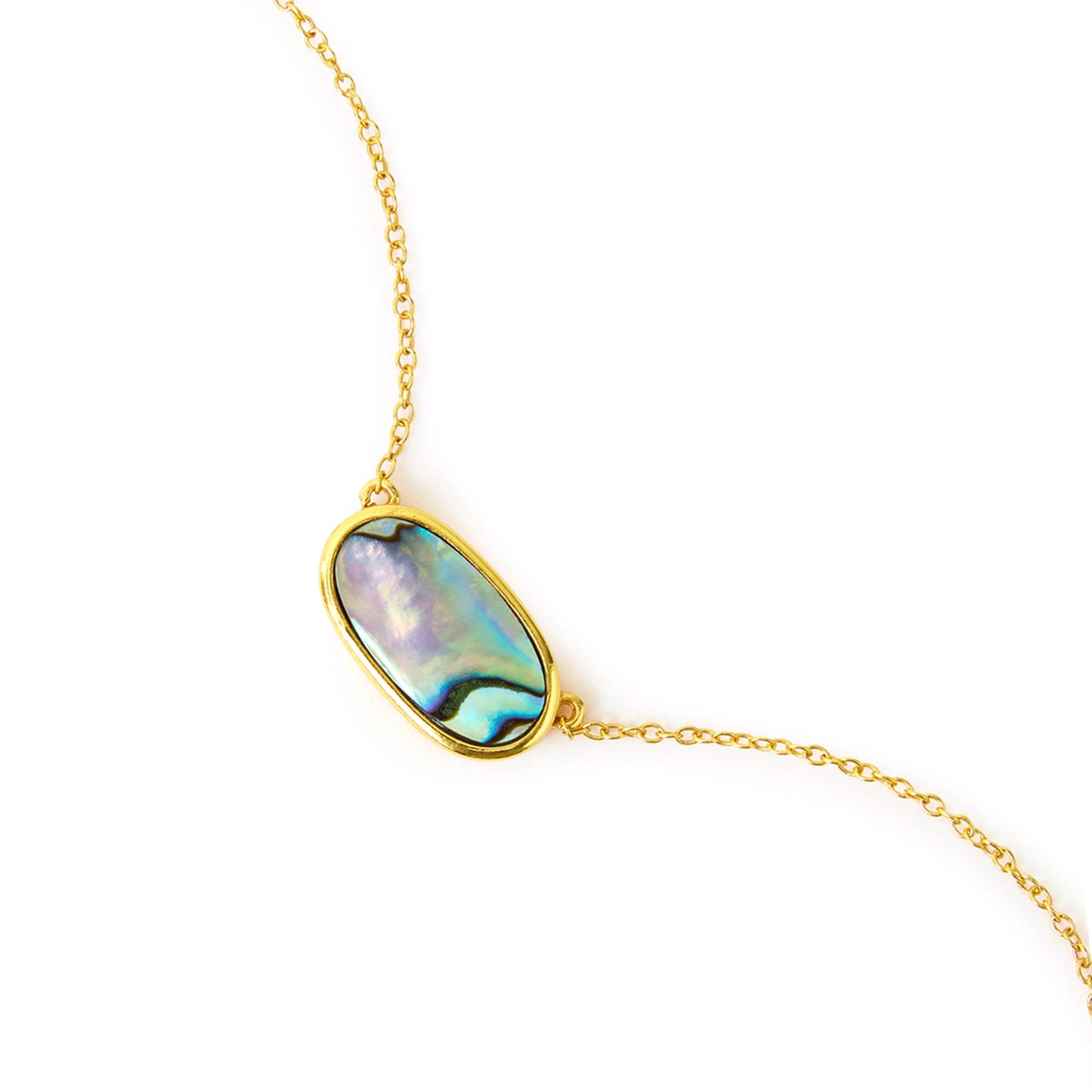 London Women's Z Real Gold Plated Abalone Necklace
