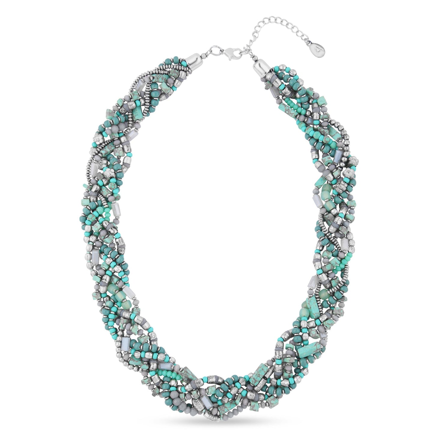 London Women's Turquoise Statement Beaded Plait Necklace