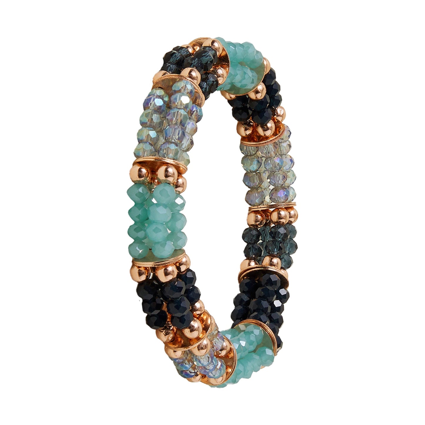 London Women's Multi Facet Bead Stretch Bracelet