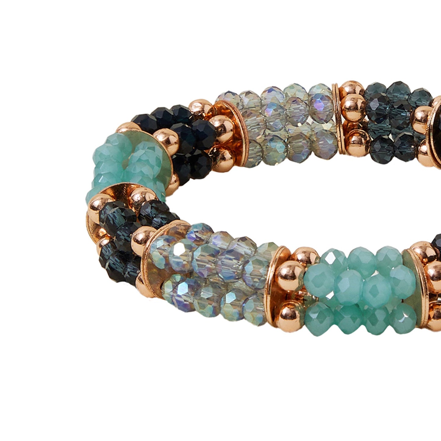 London Women's Multi Facet Bead Stretch Bracelet