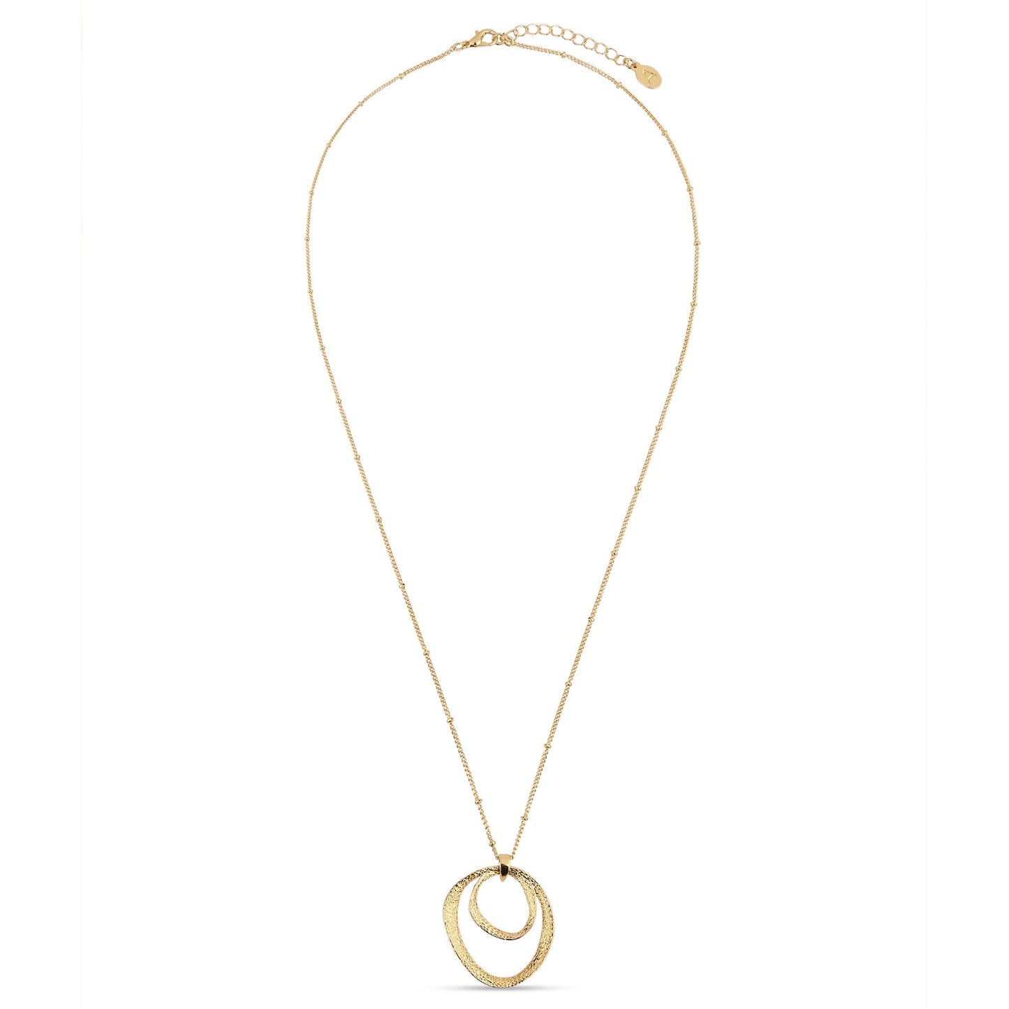 London Women's Gold Molten Circle Pendant Necklace