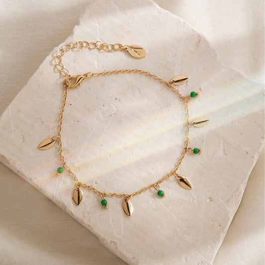London Women's Leaf Drop Anklet
