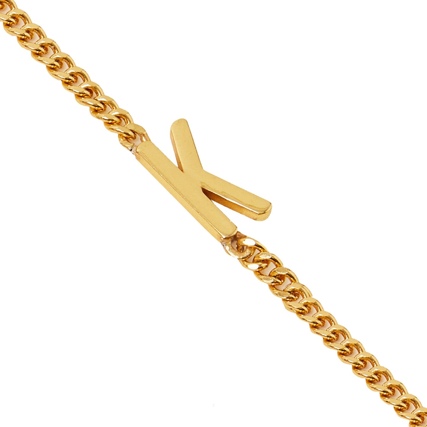 London Women's Z Real Gold Plated East West Initial Bracelet Letter K