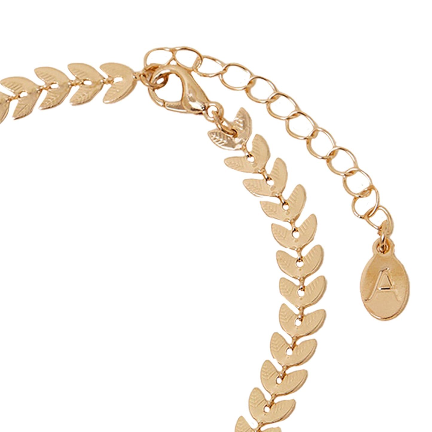 London Women's Gold Station Leaf Anklet Gold