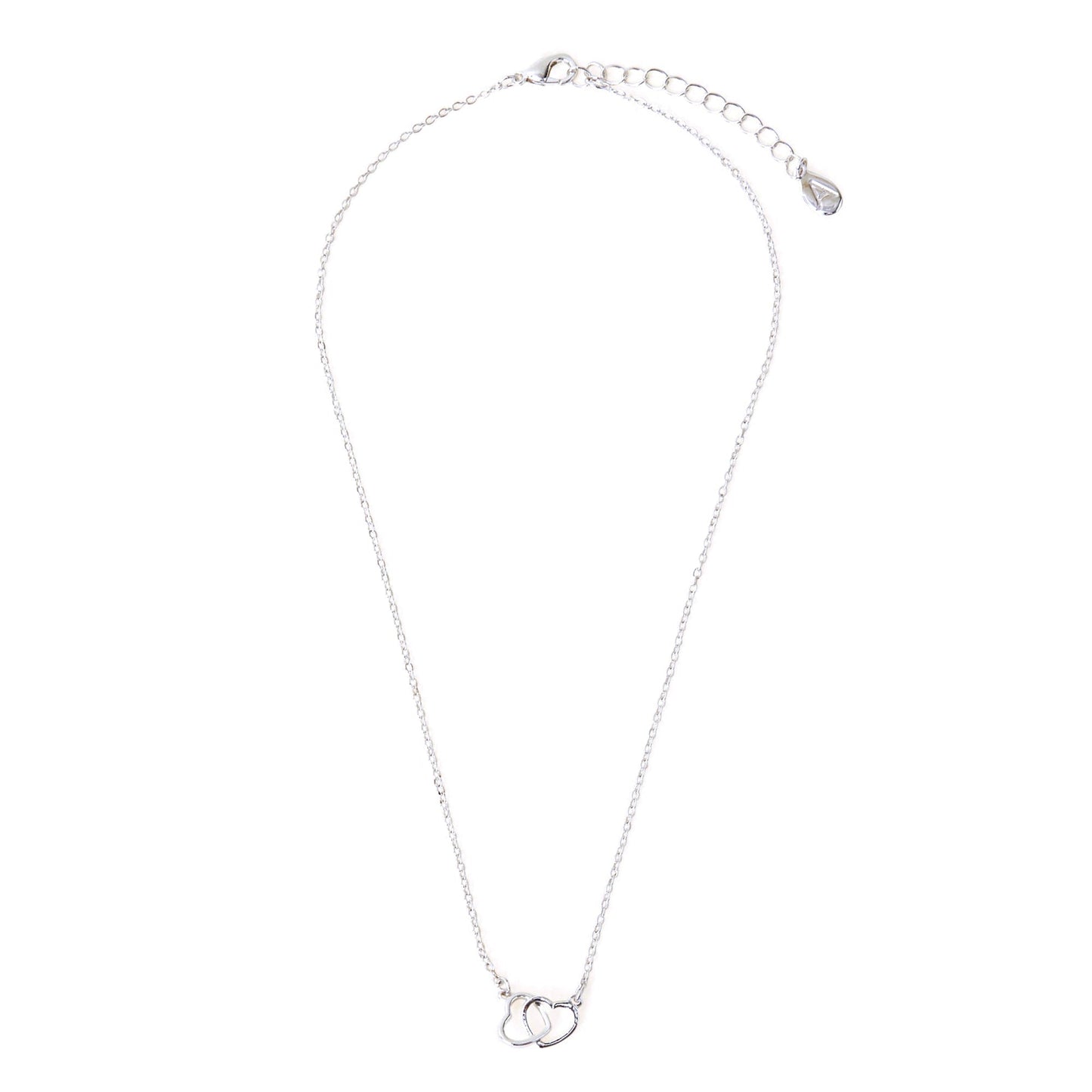 London Women's Silver Heart Links Pendant Necklace