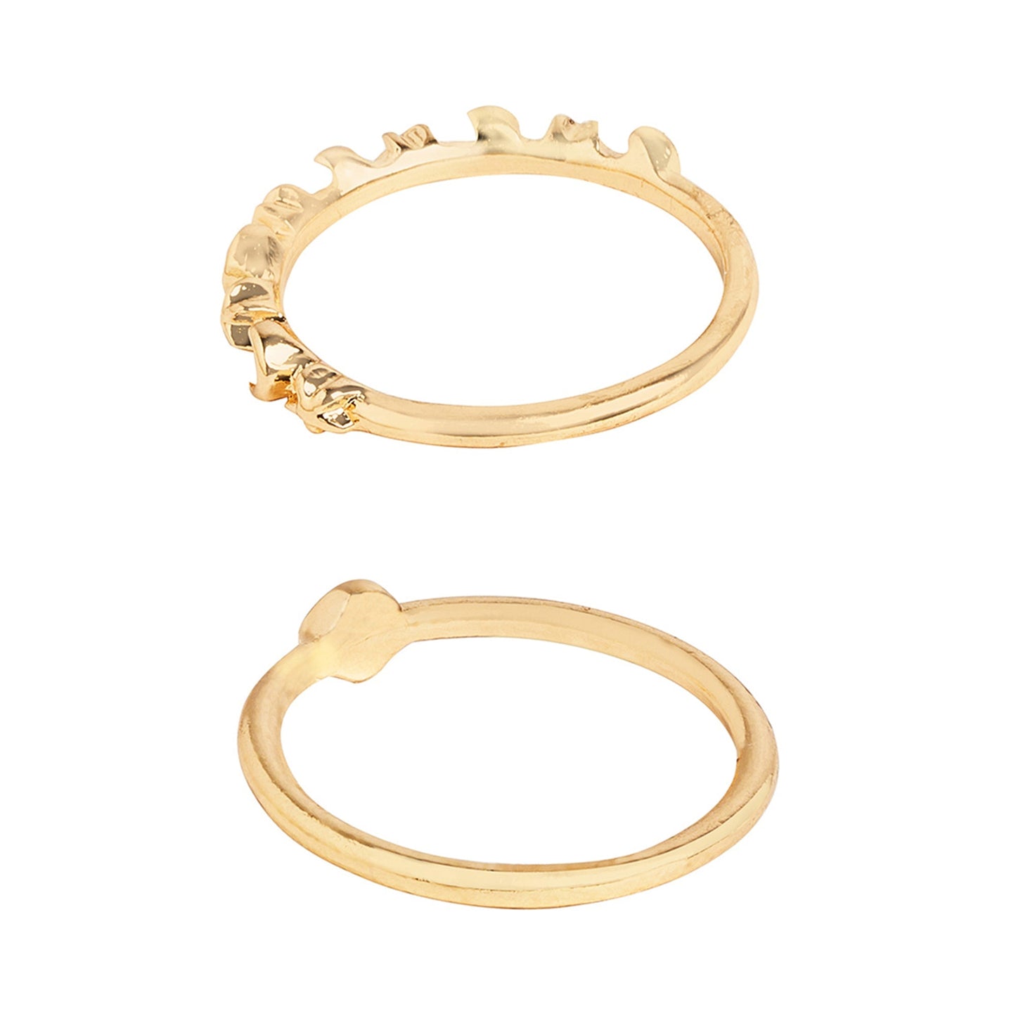 London Women's Gold Star And Moon Rings Pack of 2 - Small