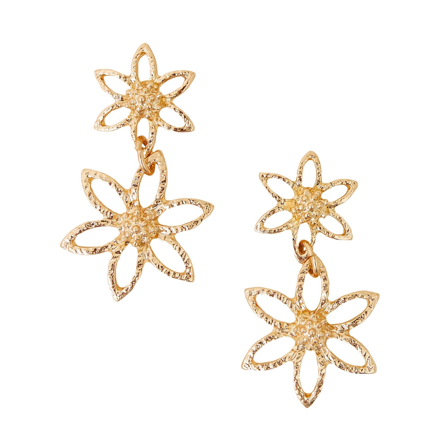 London Women's Gold Flower Statement Earrings