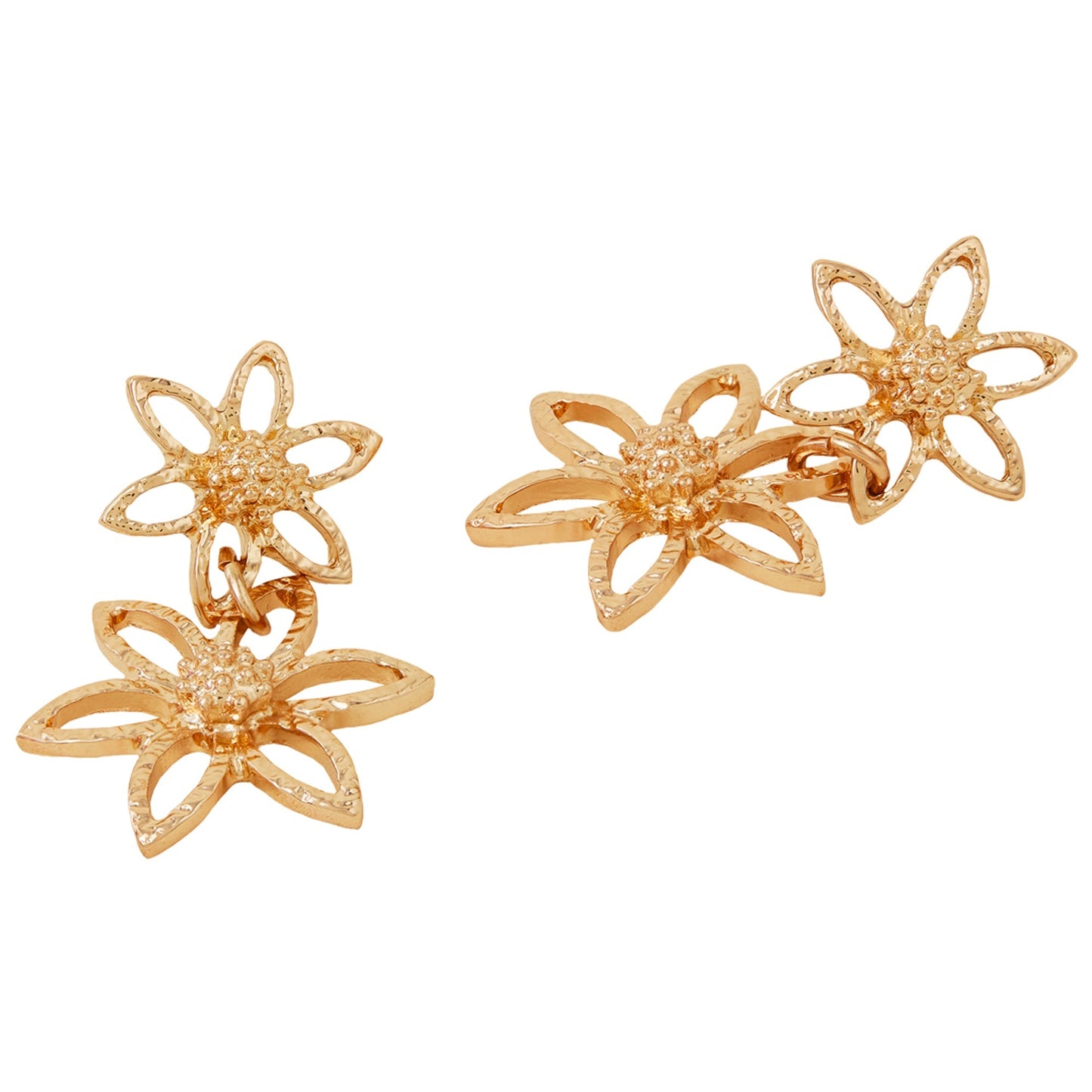 London Women's Gold Flower Statement Earrings