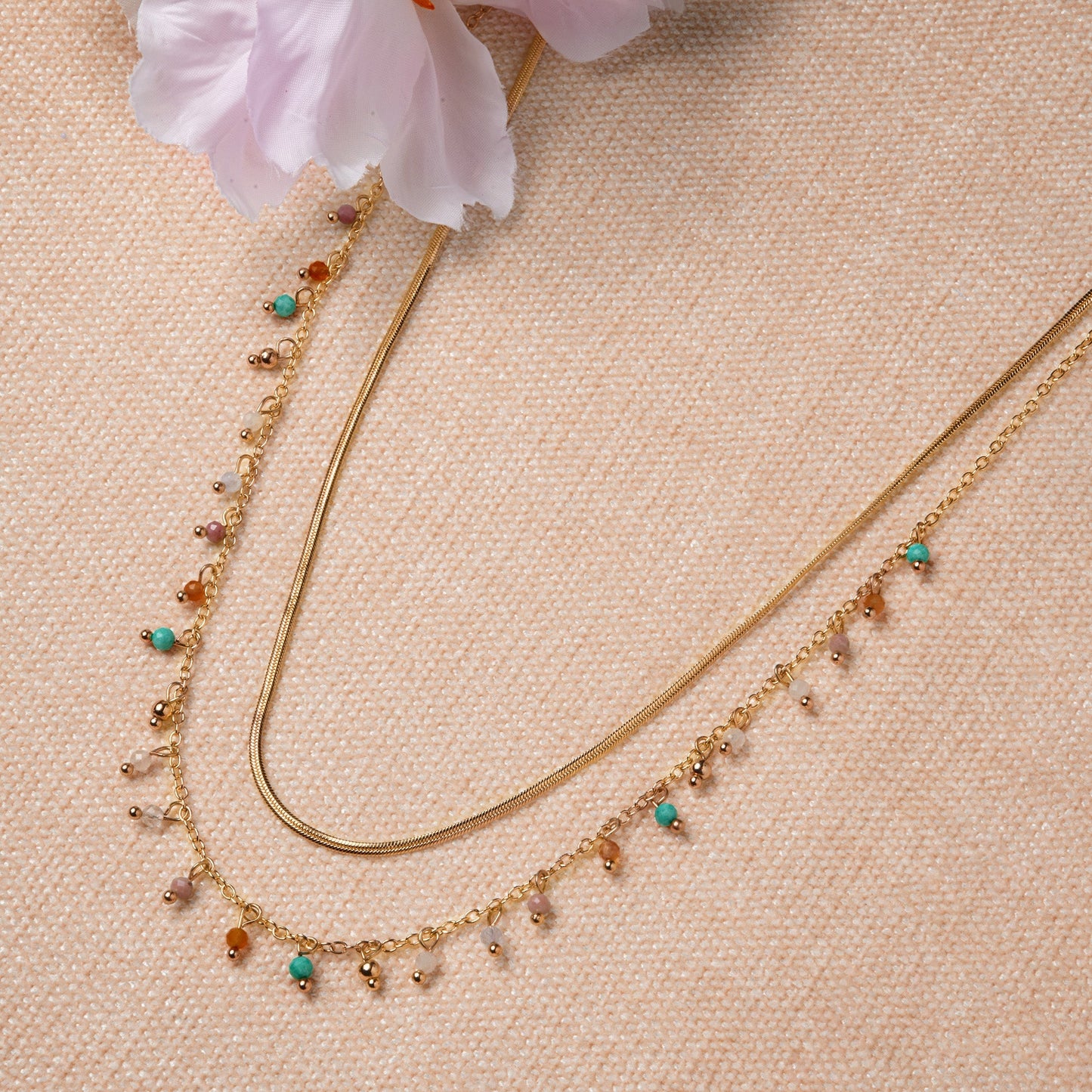 London Women's Multi Layered Tiny Bead Necklace