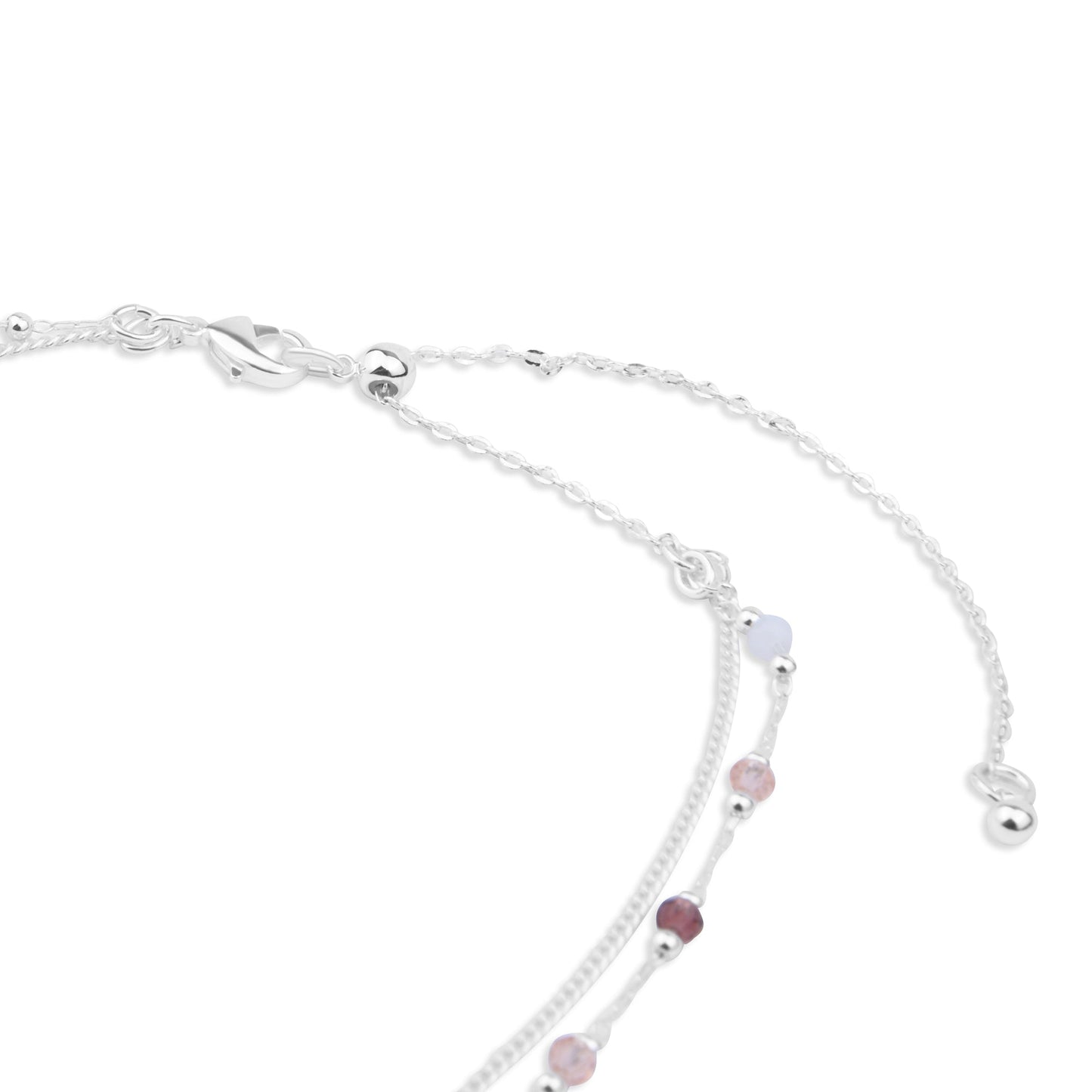 London Women's Sterling Silver-plated Beaded Station Necklace