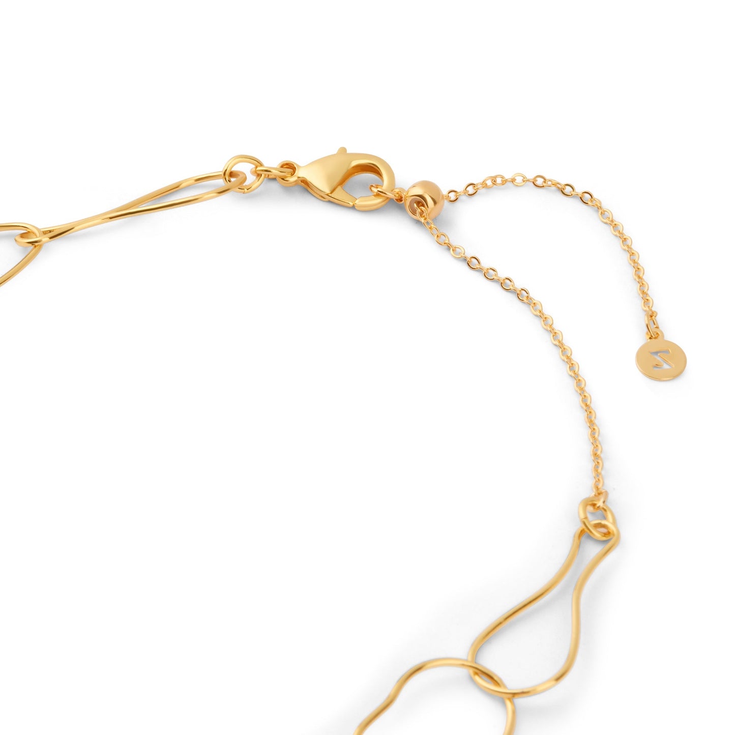 London Women's Z Real Gold Plated Molten Chain Necklace