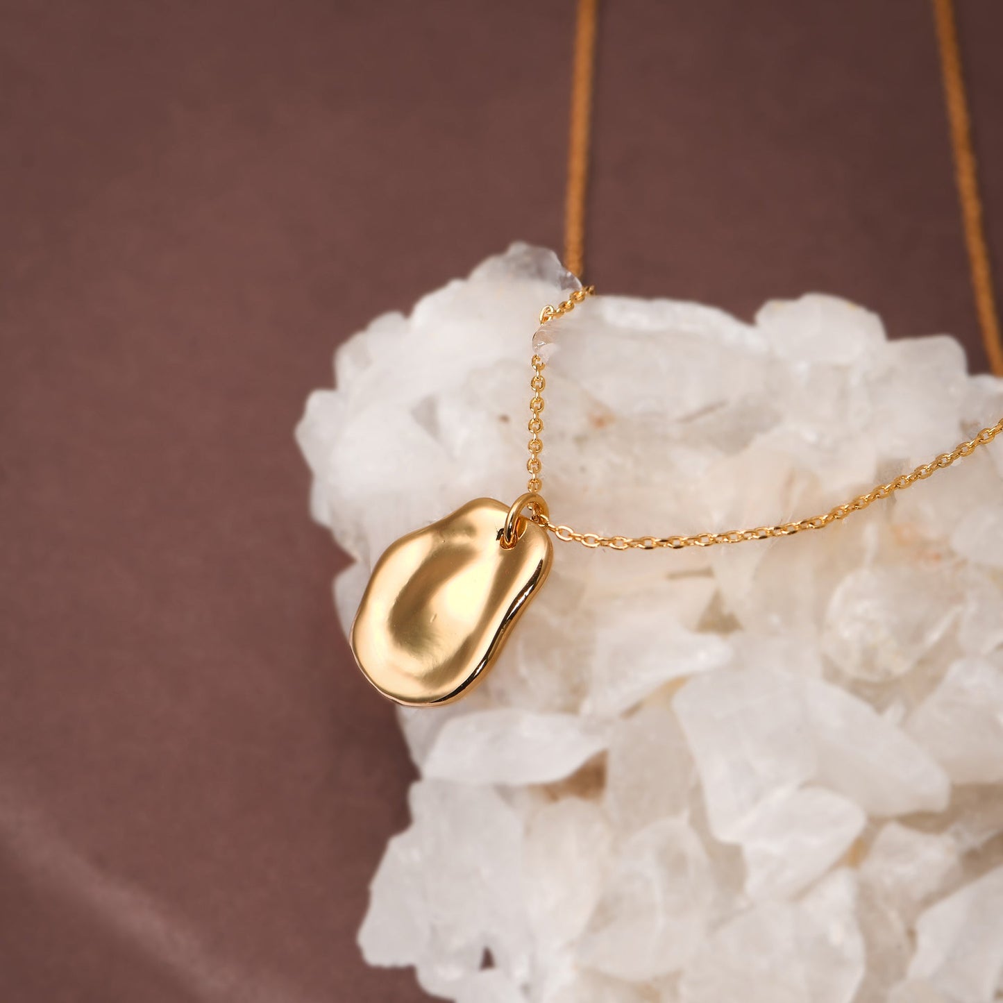 London Women's Z Real Gold Plated Molten Pendant Necklace