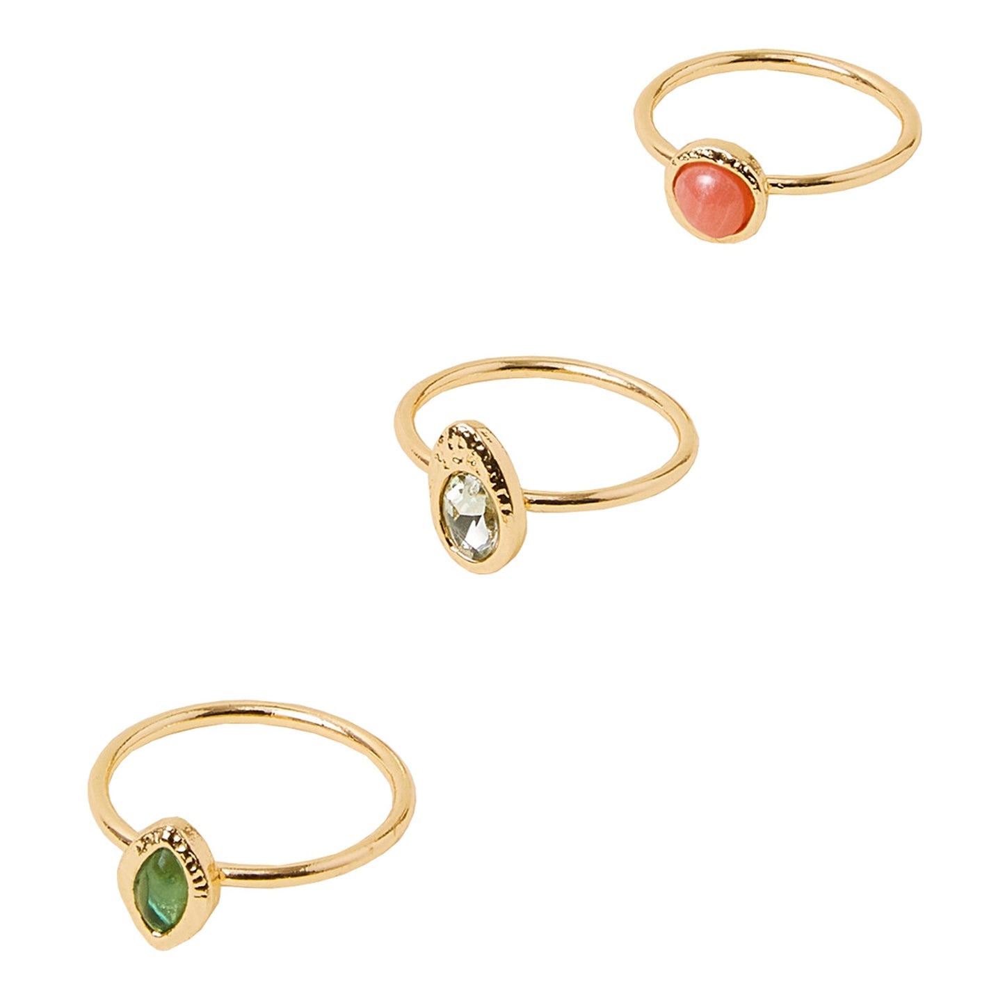London Women's MultiTiny Gem Rings Set Of 3 - MEDIUM