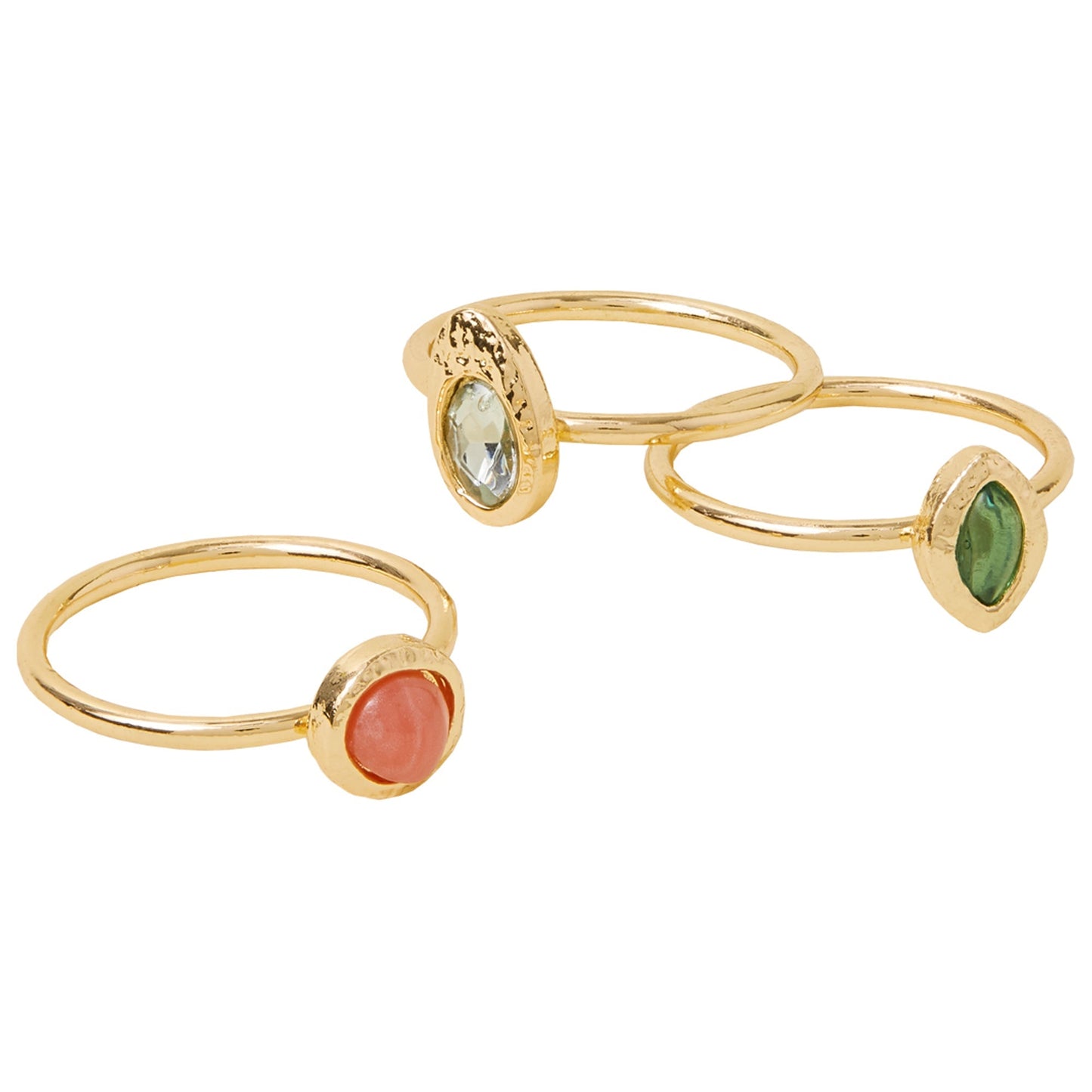 London Women's MultiTiny Gem Rings Set Of 3 - MEDIUM