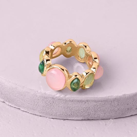 London Women's Pink Eclectic Shapes Ring - LARGE