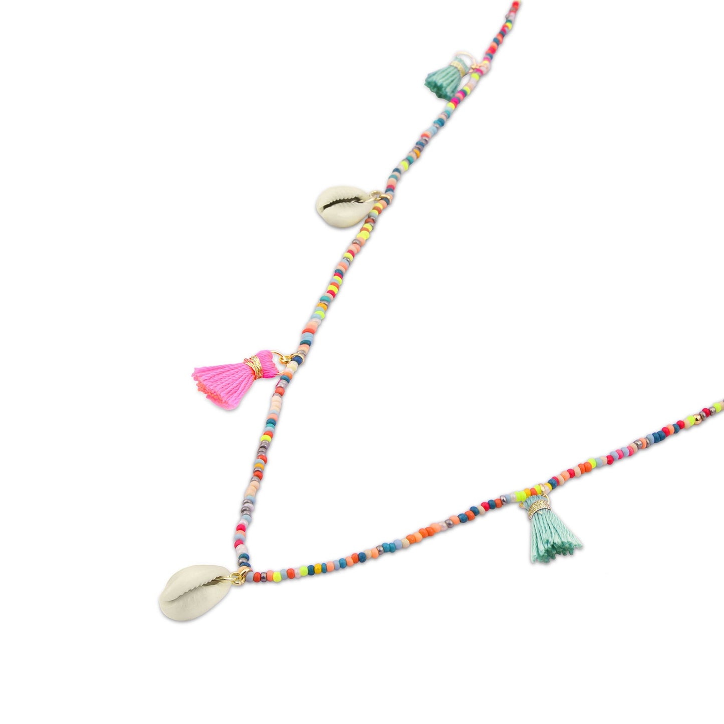 London Women's Gold Long Shell Necklace