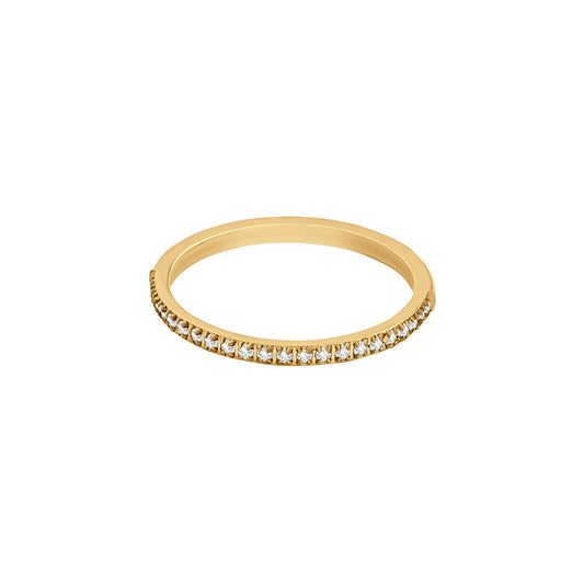 London Women Gold-Plated Stainless Steel Sparkle Band Ring Gold-Large