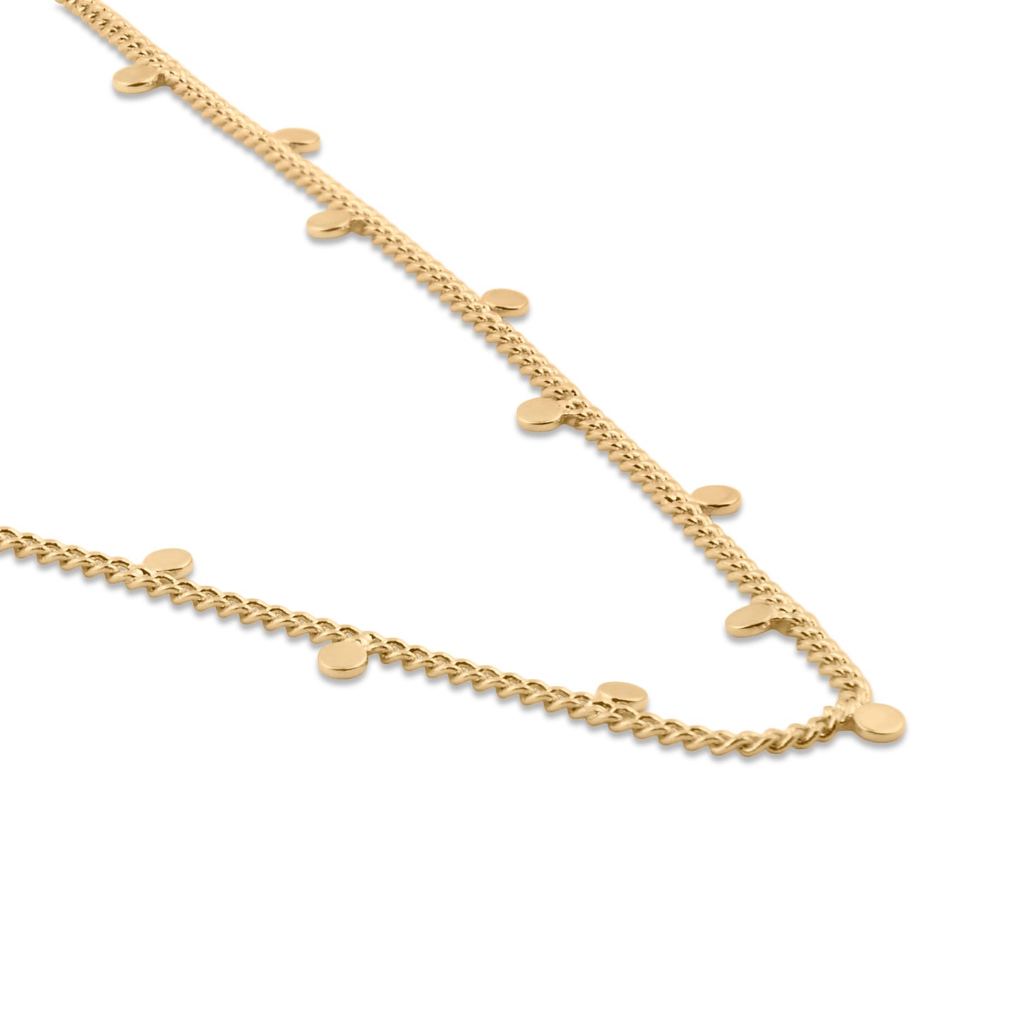 London Women's Z Real Gold Plated Station Disc Necklace