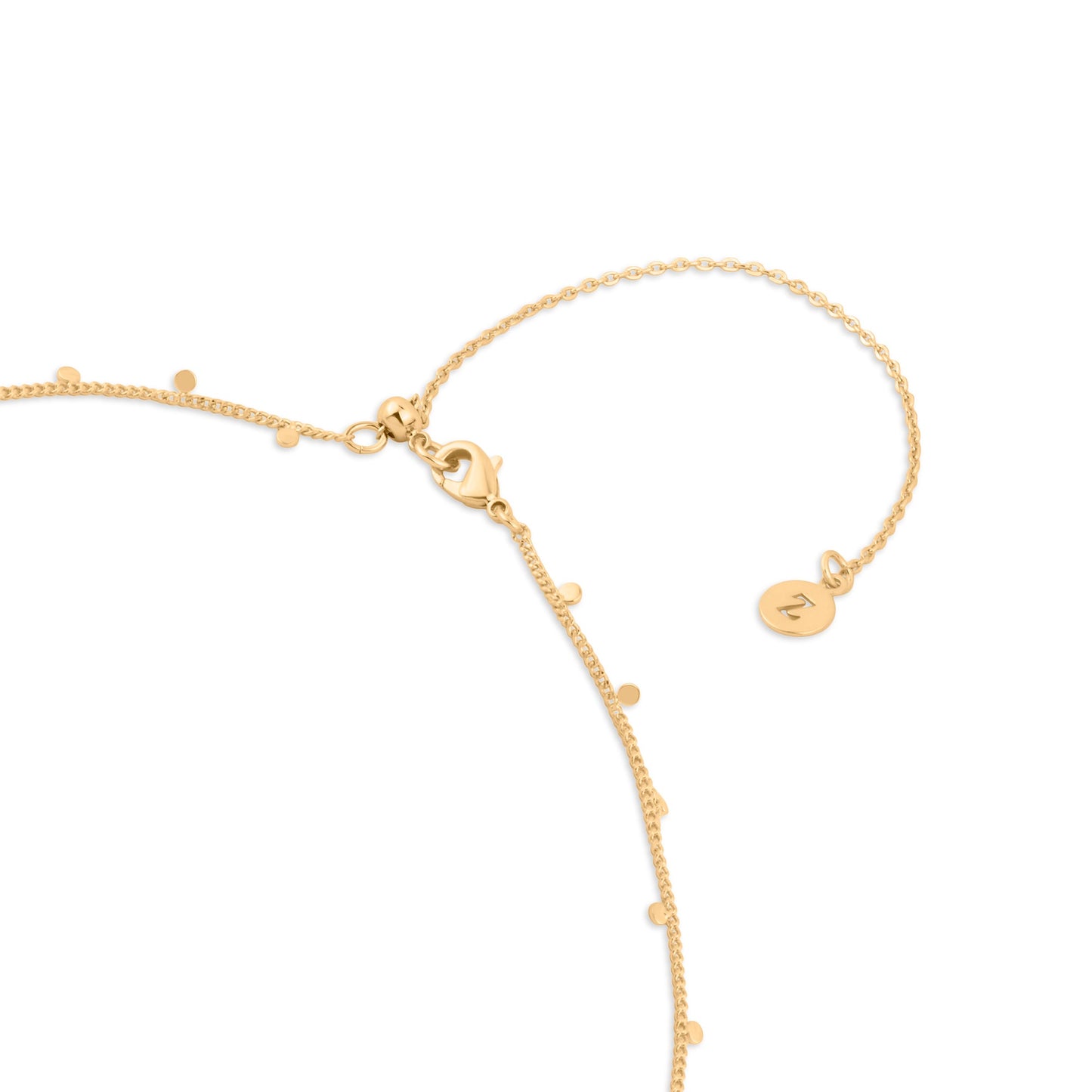London Women's Z Real Gold Plated Station Disc Necklace