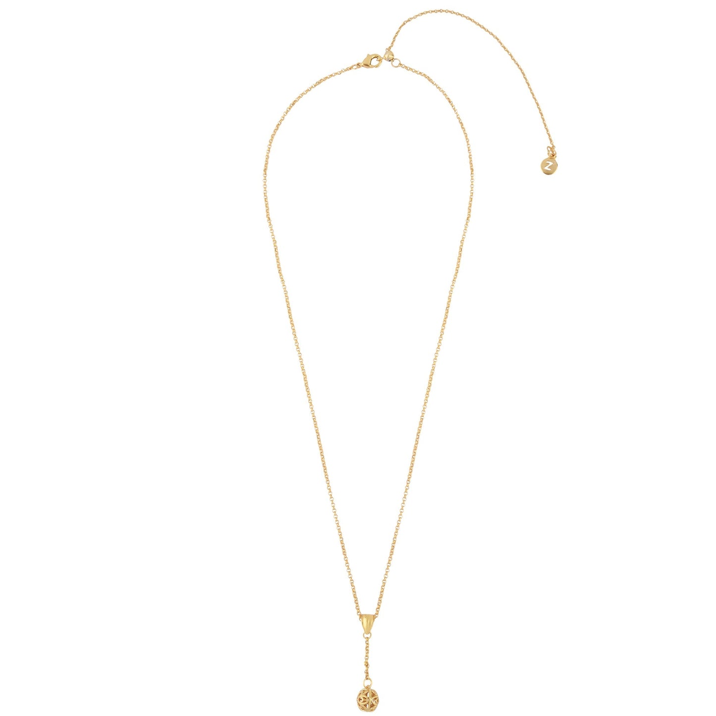 London Women's Z Real Gold Plated Chain Bead Y-necklace