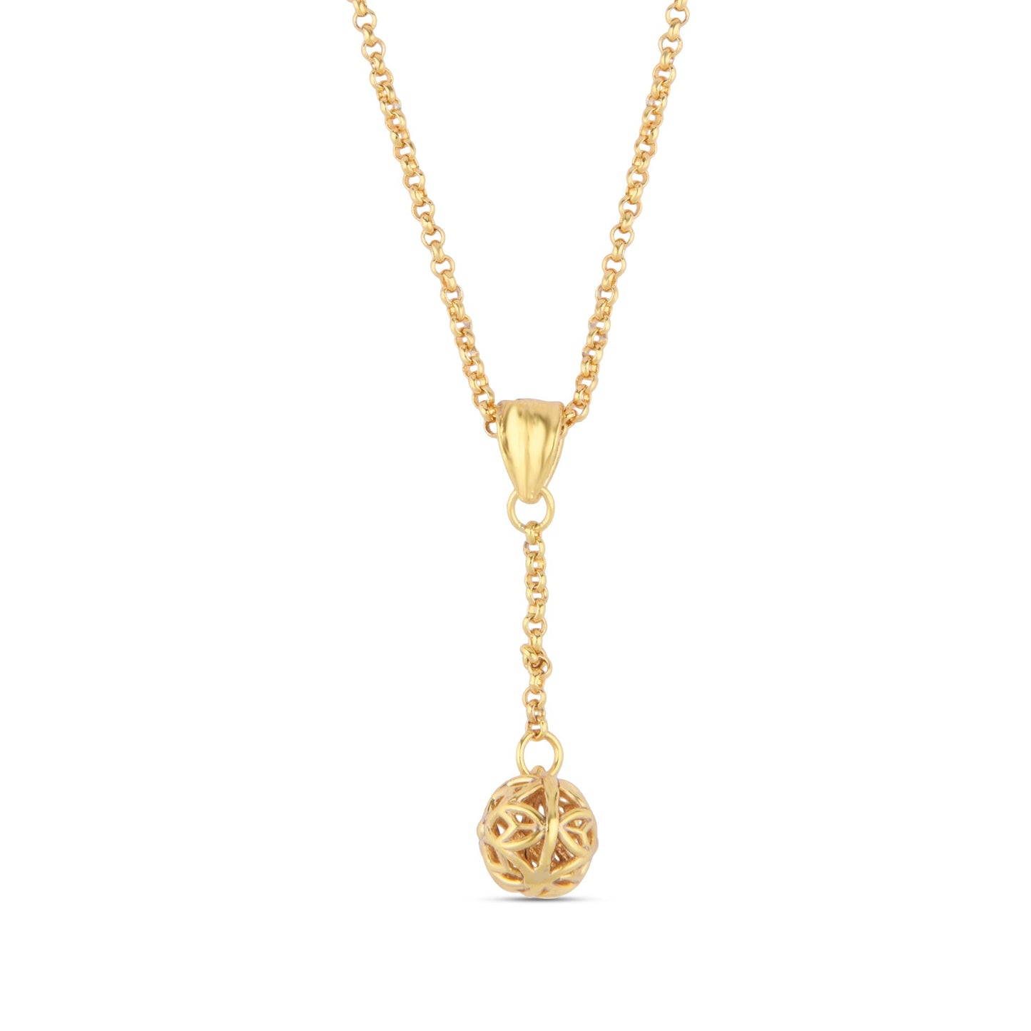 London Women's Z Real Gold Plated Chain Bead Y-necklace