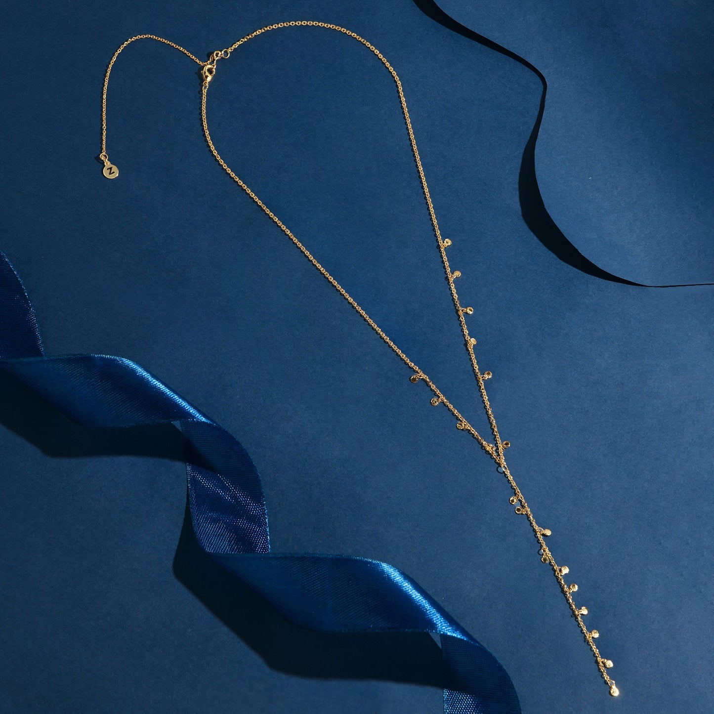 London Women's Z Real Gold Plated Bobble Y-necklace