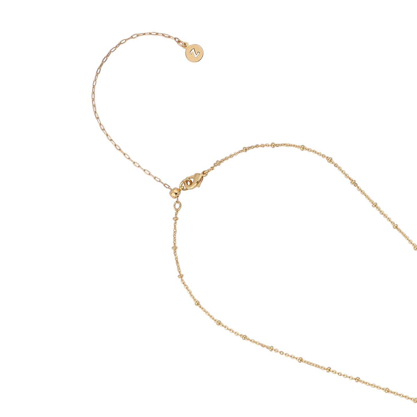 London Women's Z Real Gold Plated Bead Bobble Chain Necklace