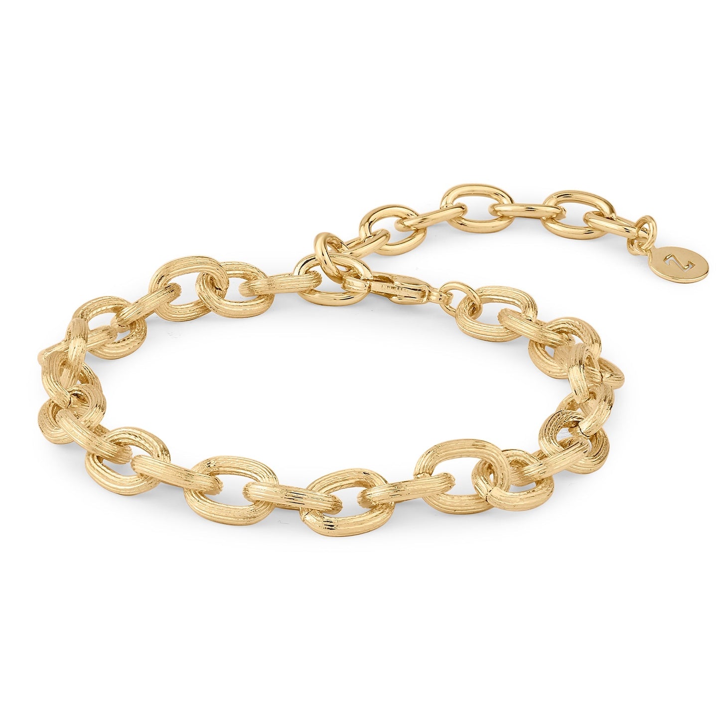 London Women 14k Real Gold Plated Chunky Curb Chain Bracelet