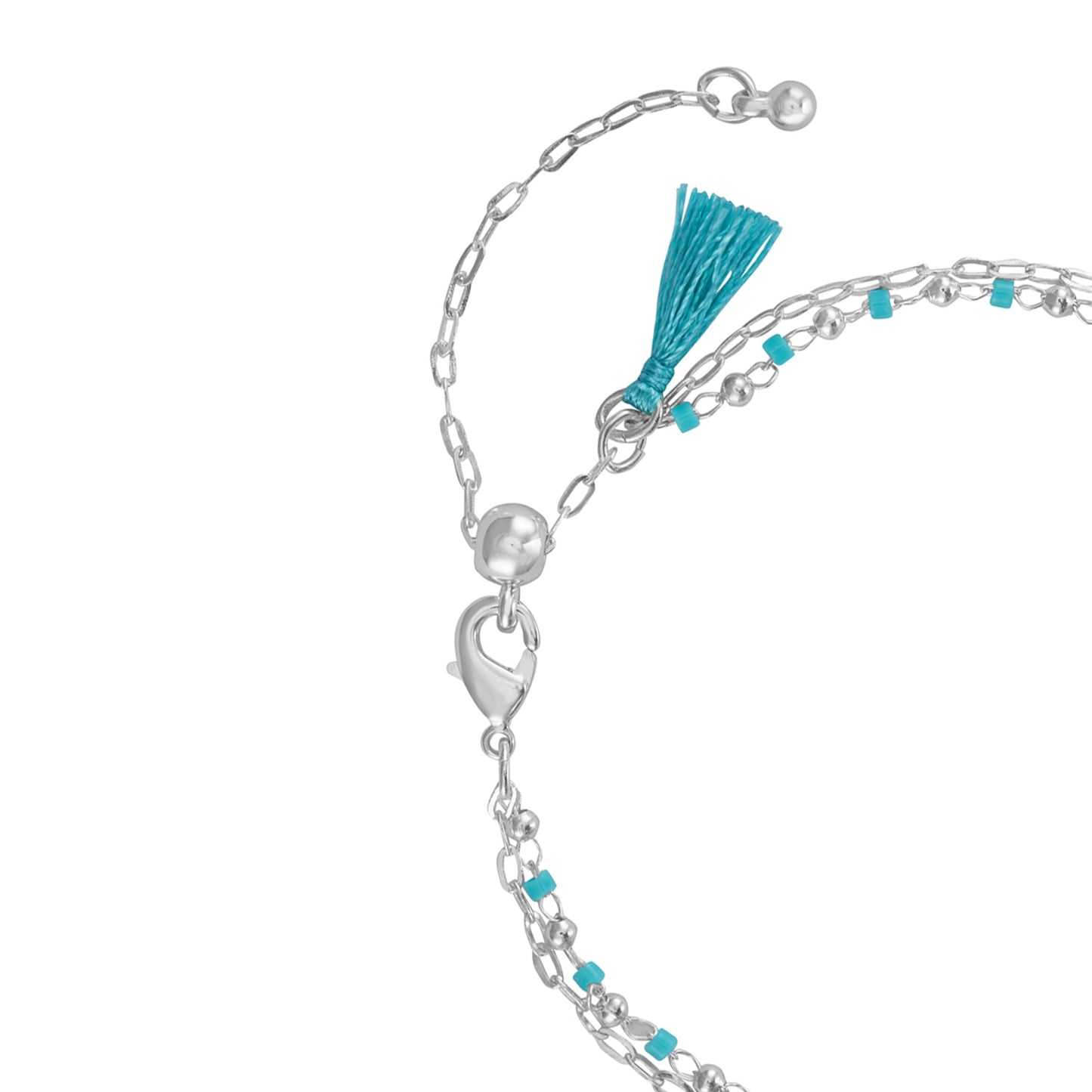 Sterling Silver-Plated Beaded Bracelet