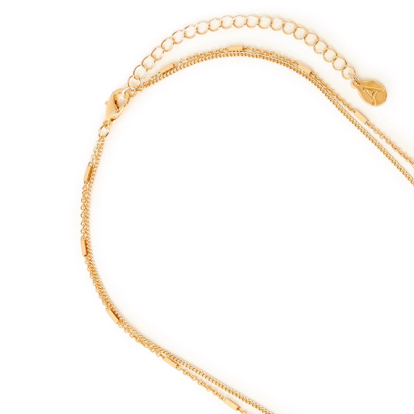 Gold Gem Disc Station Necklace