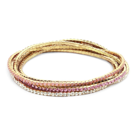 London Women Multi Cup Chain Stretch Bracelets Set Of 6