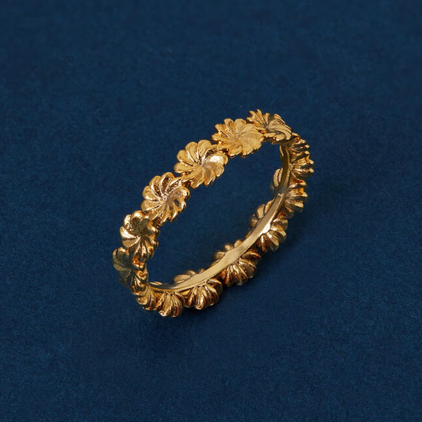 Real Gold Plated Flower Ring Gold-Medium